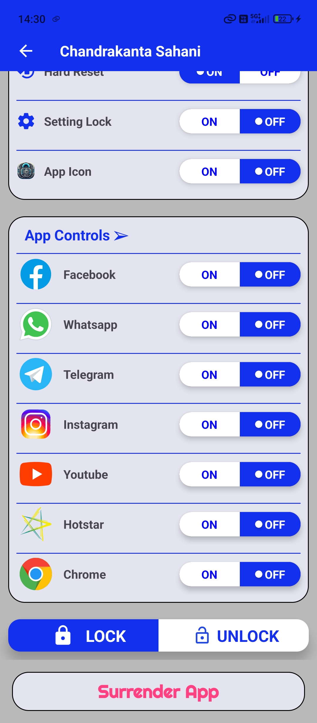 Surya Key user contact status screen screenshot showing EMI payment and contact details